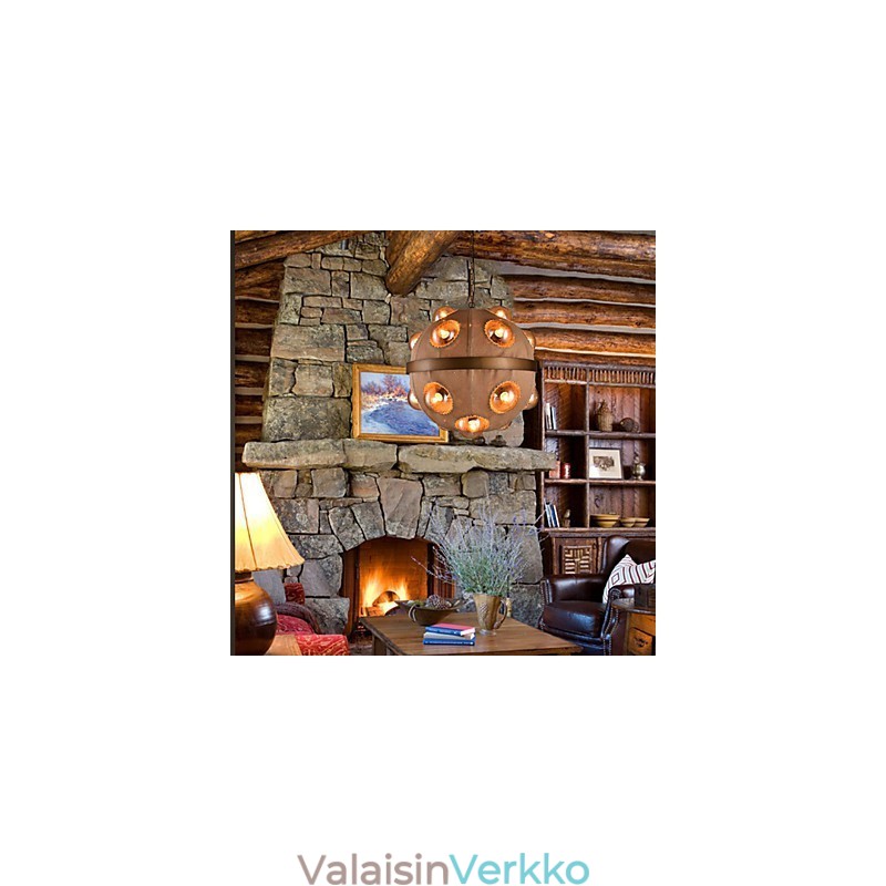 Maalaus metallikattokruunuvalaisinMakuuhuone