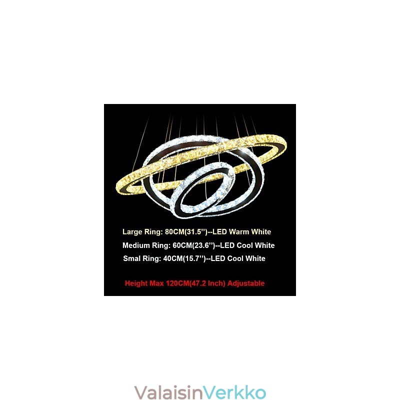 Crystal kattoon riippuvalaisimet kattokruunu valaisimet lämmin ja viileä valkoinen D406080cm