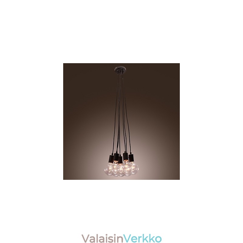 Moderni kodin 7-päällinen Edison-lamppuvalo Loft-lasipalloriippuvalaisin