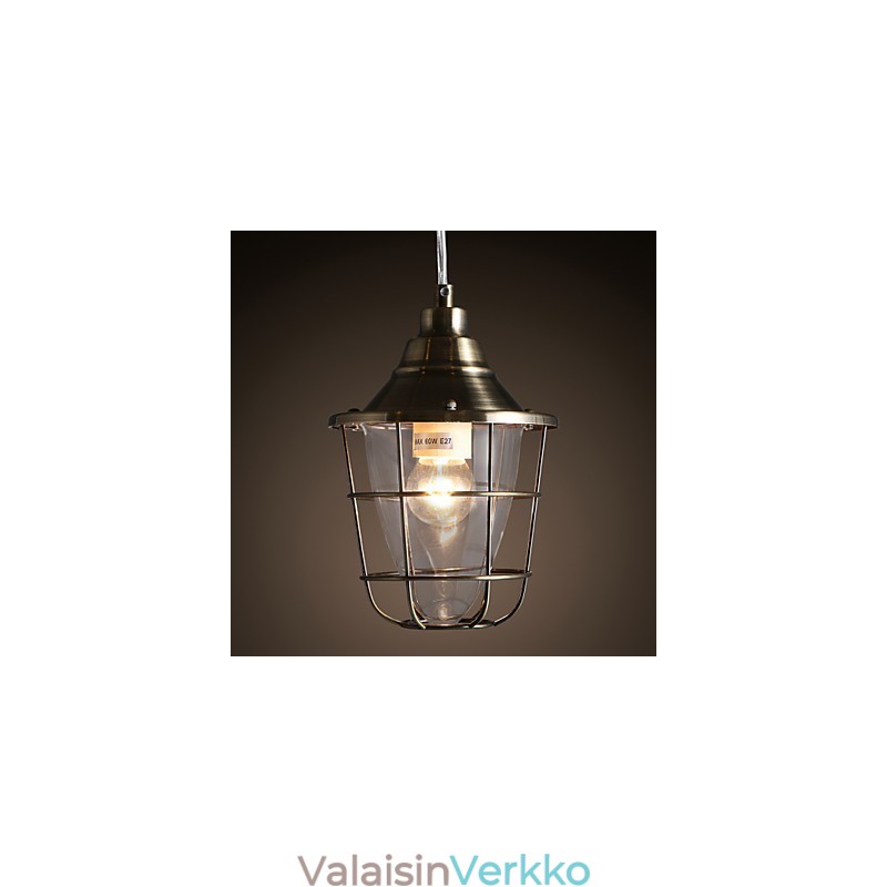 Retro mini-tyylinen galvanoitu metalliriippuvalaisin