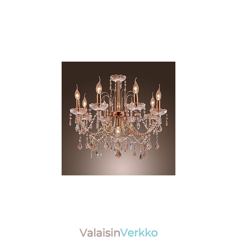 Tyylikäs kristallikruunu 9 valolla