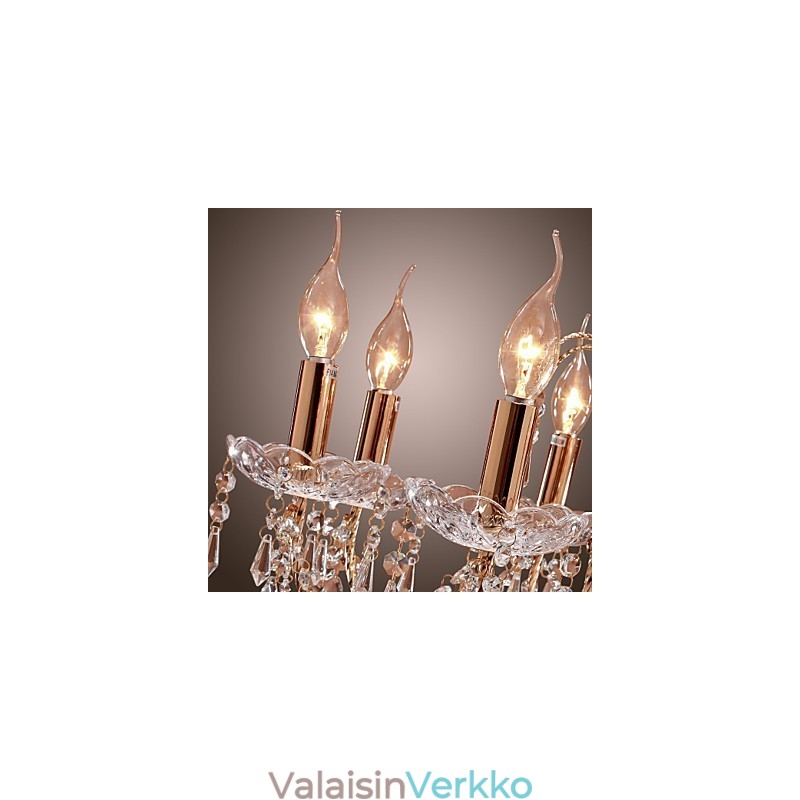 Tyylikäs kristallikruunu 9 valolla