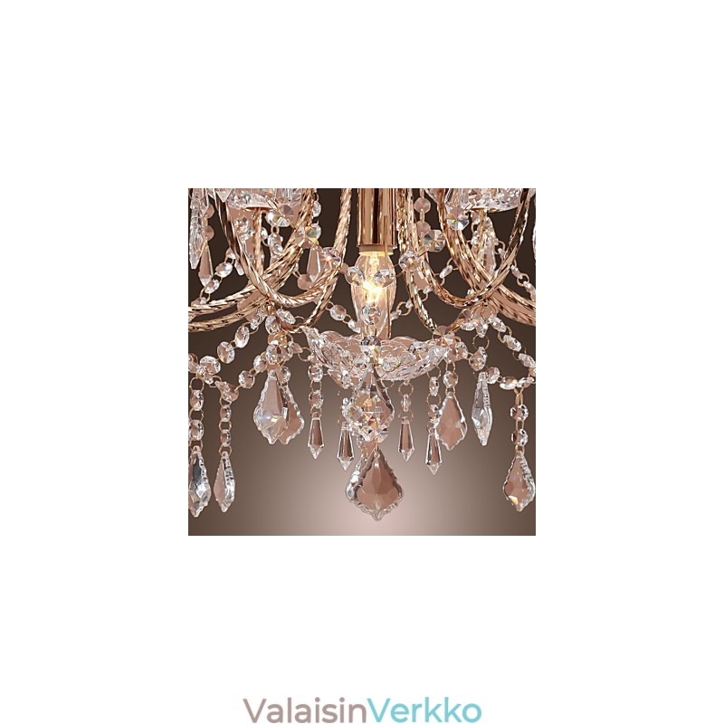 Tyylikäs kristallikruunu 9 valolla