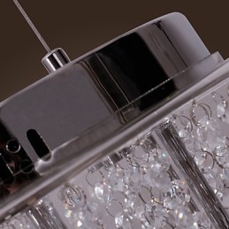Taiteellinen 6 Light Crystal -riippuvalaisin lasivarjostimella