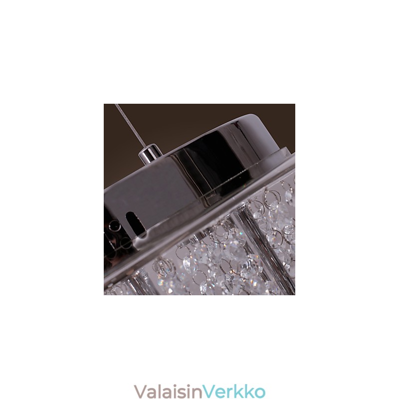 Taiteellinen 6 Light Crystal -riippuvalaisin lasivarjostimella