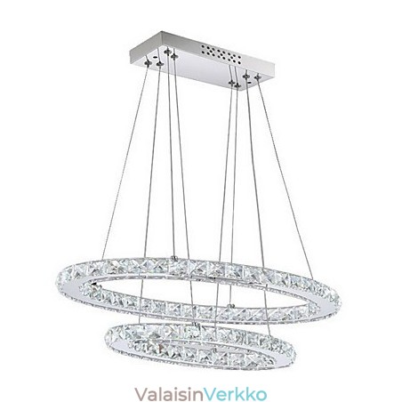 Moderni kristalliriippuvalaisin soikealla kaksoisrenkaalla
