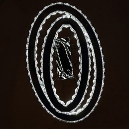 Moderni kristalliriippuvalaisin soikealla kaksoisrenkaalla