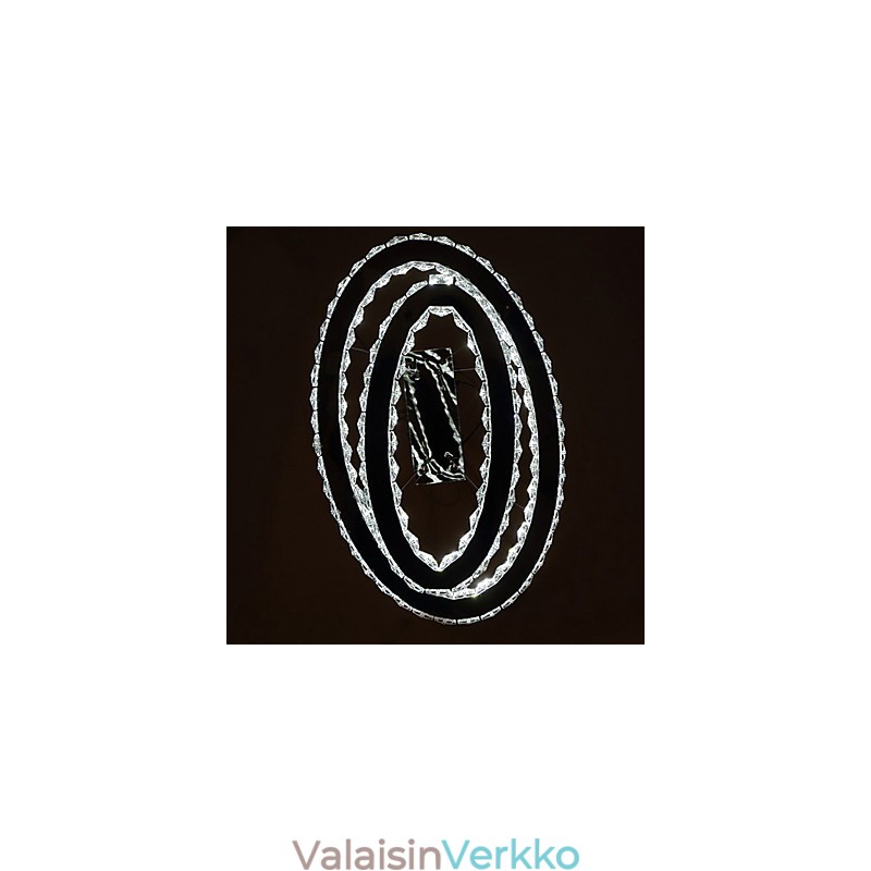 Moderni kristalliriippuvalaisin soikealla kaksoisrenkaalla