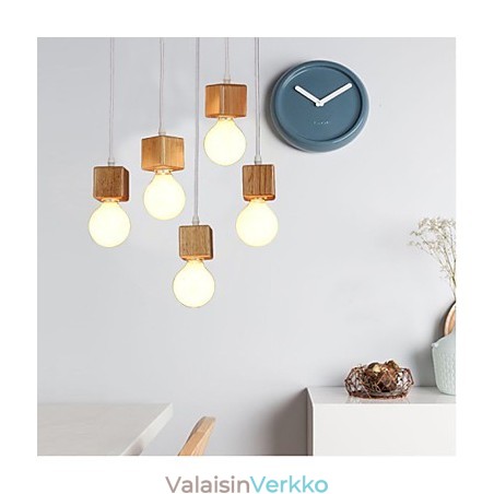 Nordic Solid Wood Neliönmuotoinen lampun pidike Istuva pistorasialamppu Nordic Solid Wood Neliönmuotoinen lampun pidike Istuva pistorasialamppu