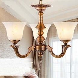 European Style Chandelier Täyskuparinen valaisin Marmorilamput