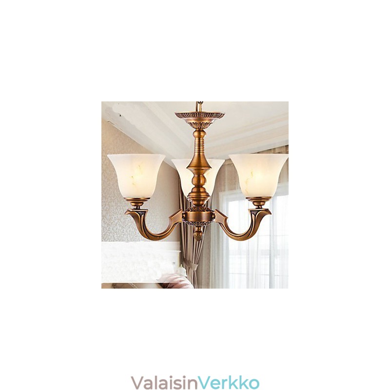 European Style Chandelier Täyskuparinen valaisin Marmorilamput