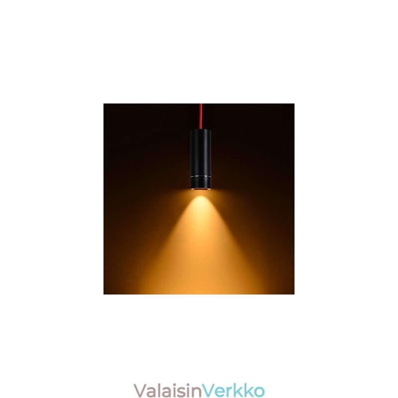 1 Light Mini-riippuvalaisin musta, alumiinilla eloksoitu