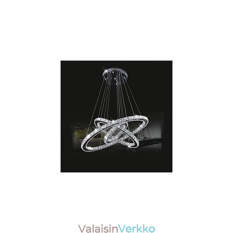 Himmennettävät pyöreät kattokruunuvalaisimet K9-kristallilla lämmin ja viileä valkoinen kaukosäätimellä