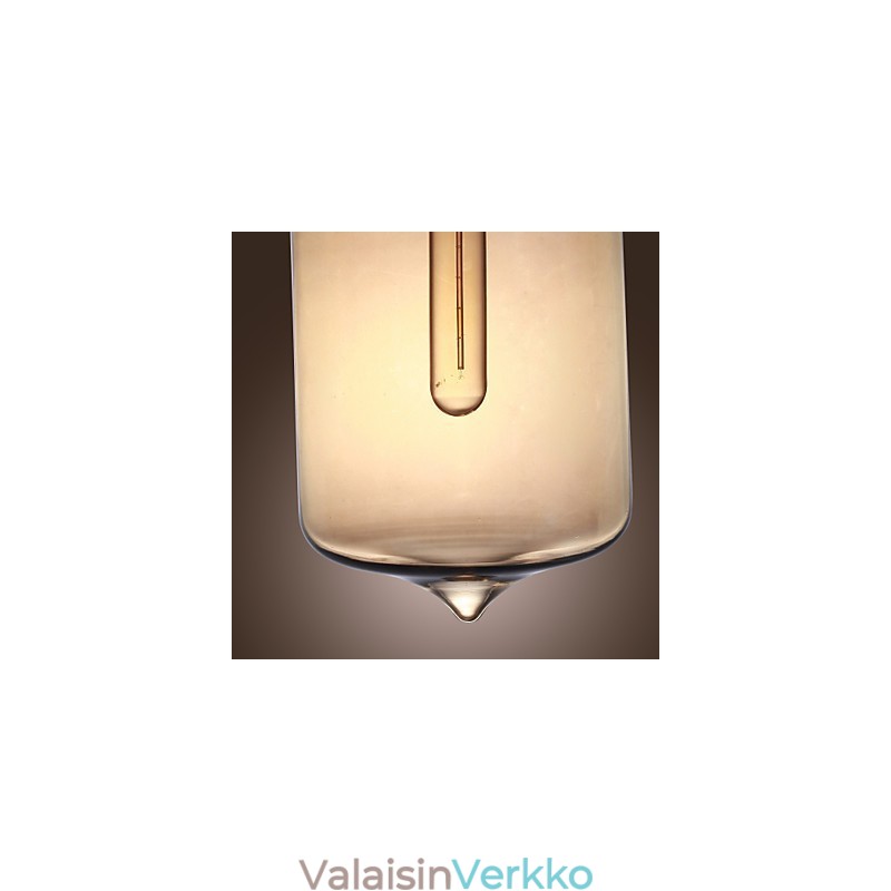 Moderni lasiriippuvalaisin 2 valolla läpinäkyvässä pullossa