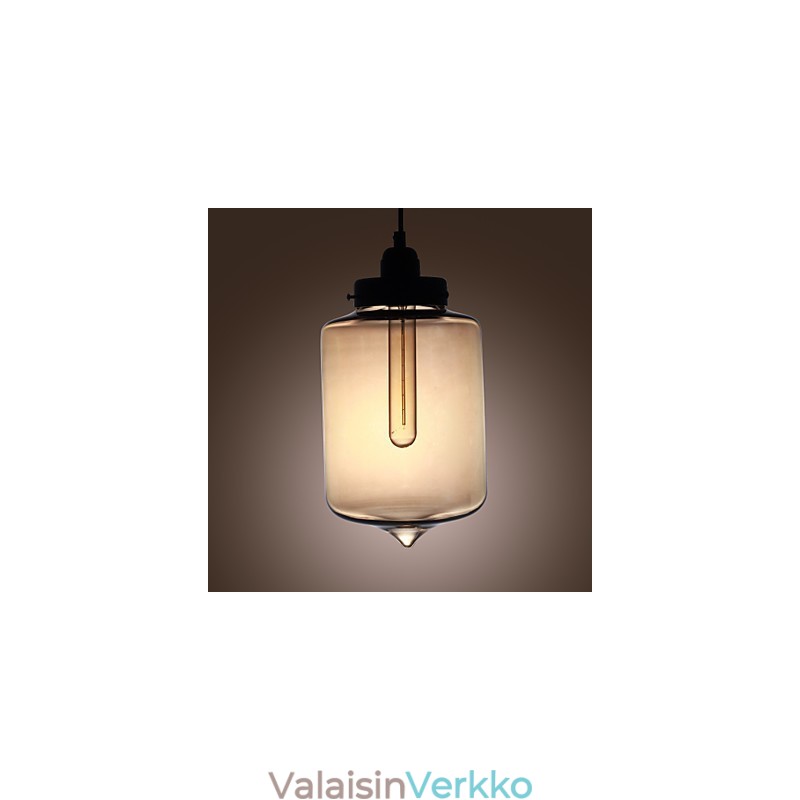 Moderni lasiriippuvalaisin 2 valolla läpinäkyvässä pullossa