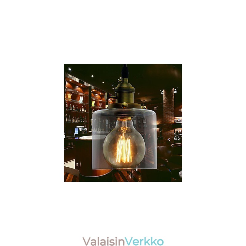 Lasi Brass Retro Vintage Industrial ART Cafe Autotallin riippuvalaisin