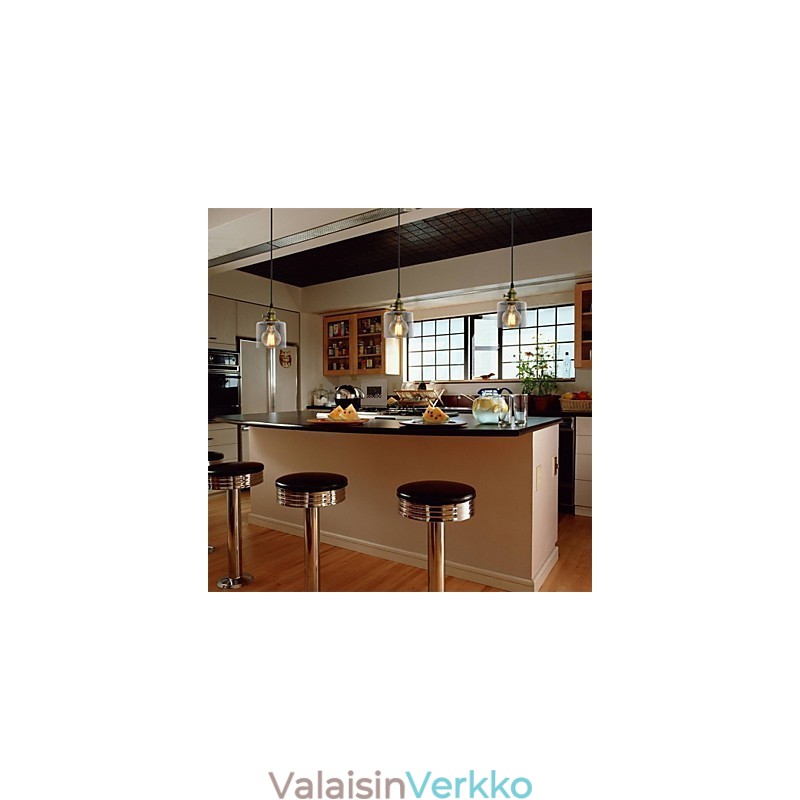 Lasi Brass Retro Vintage Industrial ART Cafe Autotallin riippuvalaisin