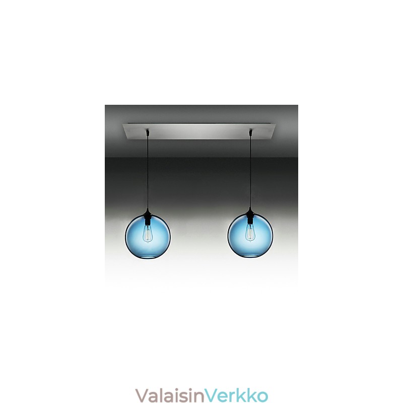 2 valoa moderni lasiriippuvalaisin pyöreä sininen kupla design