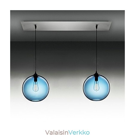 2 valoa moderni lasiriippuvalaisin pyöreä sininen kupla design 2 valoa moderni lasiriippuvalaisin pyöreä sininen kupla design