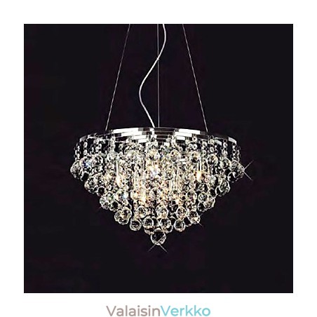 Crystal Drop -riippuvalaisin 8 pyöreällä valolla Crystal Drop -riippuvalaisin 8 pyöreällä valolla