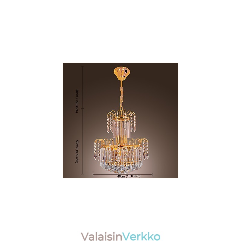 Ylellinen kristallikruunu 7 valolla