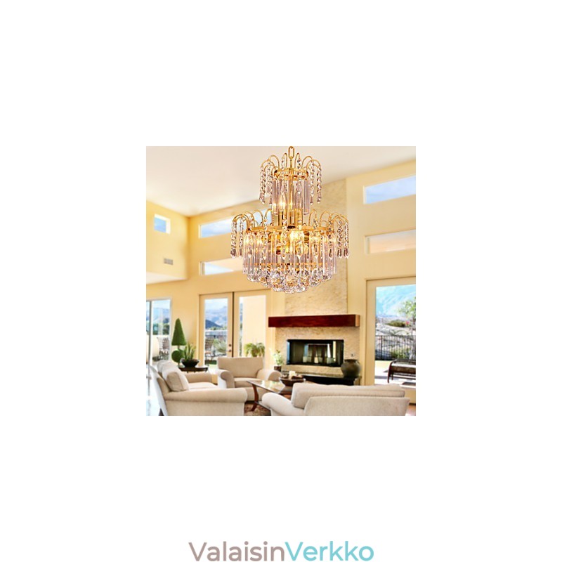 Ylellinen kristallikruunu 7 valolla