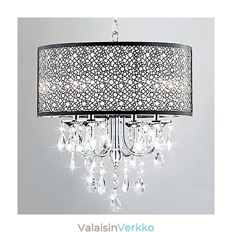 Moderni 4 kevyt riippuvalaisin kristallipisaroilla
