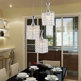 3 Lights Metal Frame K9 Crystal Kattokruunu Droplight Send Bulb