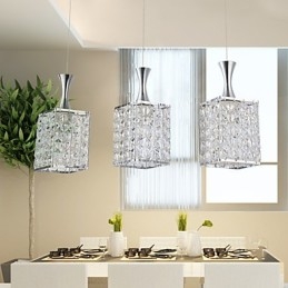 3 Lights Metal Frame K9 Crystal Kattokruunu Droplight Send Bulb