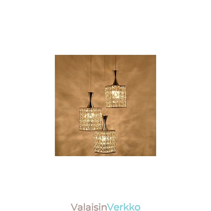 3 Lights Metal Frame K9 Crystal Kattokruunu Droplight Send Bulb