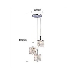 3 Lights Metal Frame K9 Crystal Kattokruunu Droplight Send Bulb