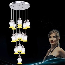 Ravintola 15 Head of Modern Simple Crystal Pendant Riipus