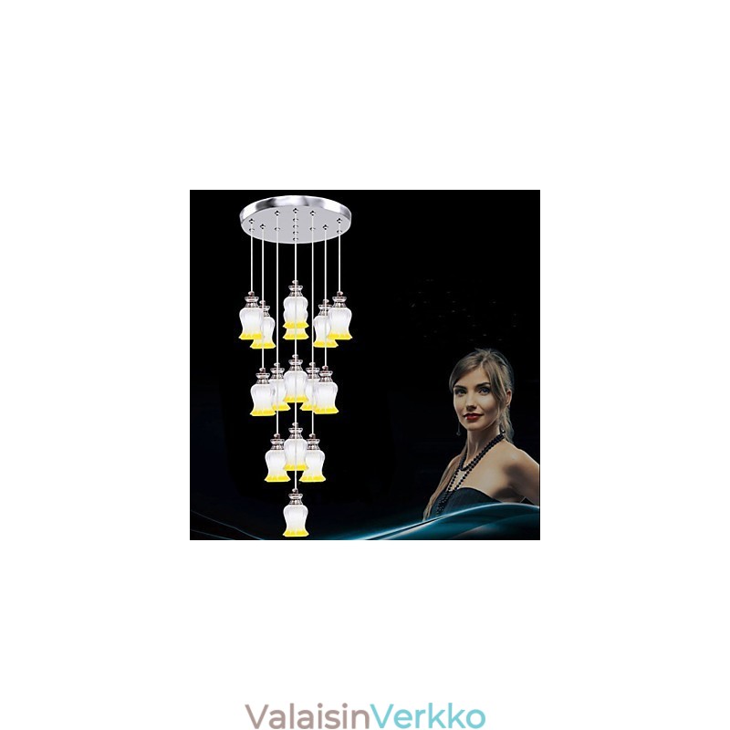 Ravintola 15 Head of Modern Simple Crystal Pendant Riipus