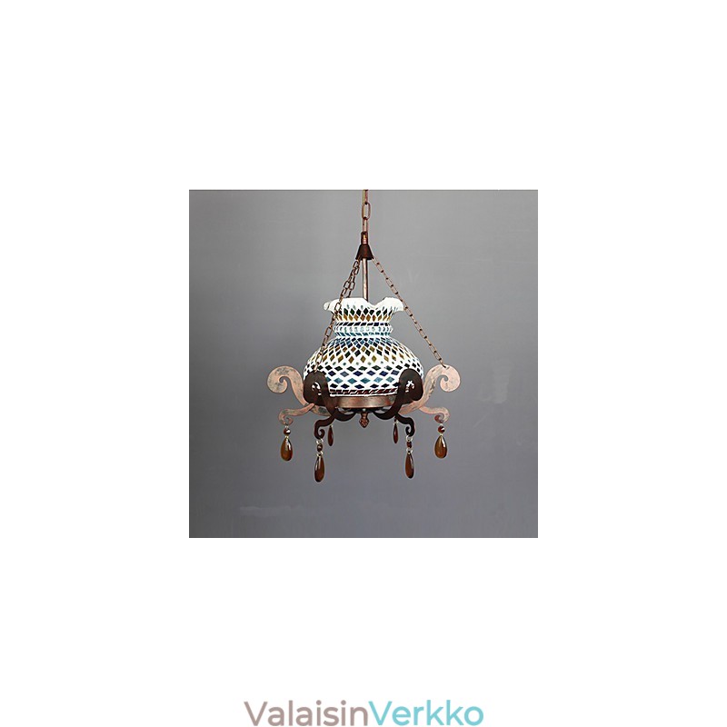 Yksipaikkainen pastoraalinen teollinen taide yksittäinen vintage kattokruunu