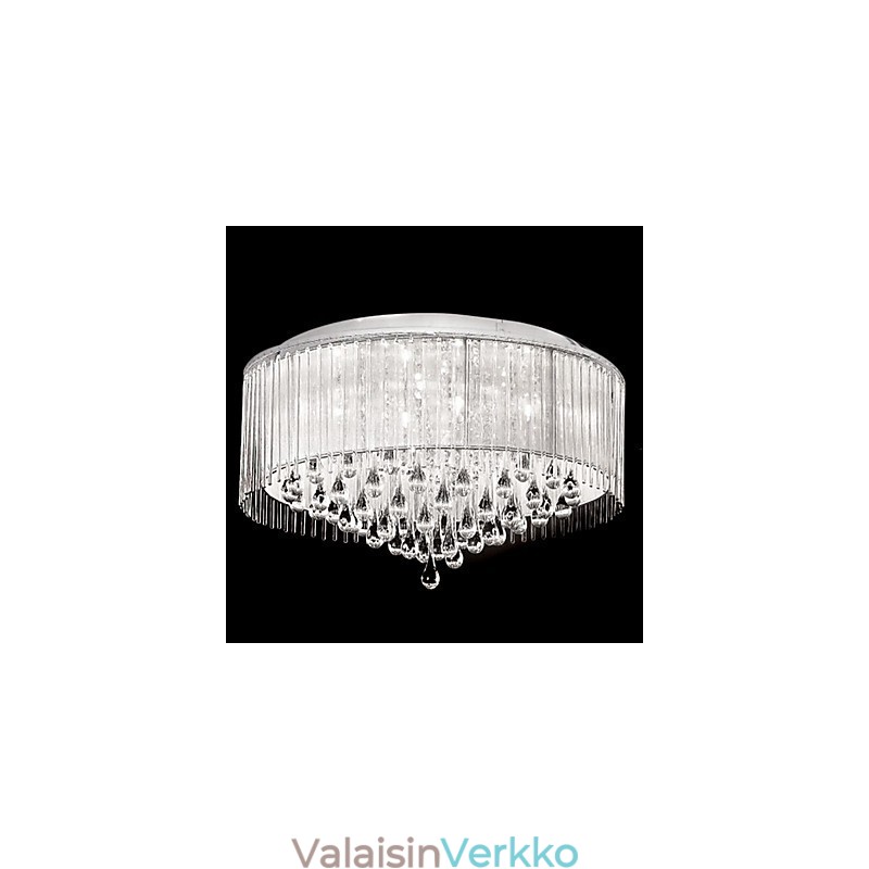 Tyylikäs kristalliriippuvalaisin 8 sylinterivarjostimella