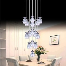 Ravintola 15 Head of Modern Simple Crystal Pendant Riipus