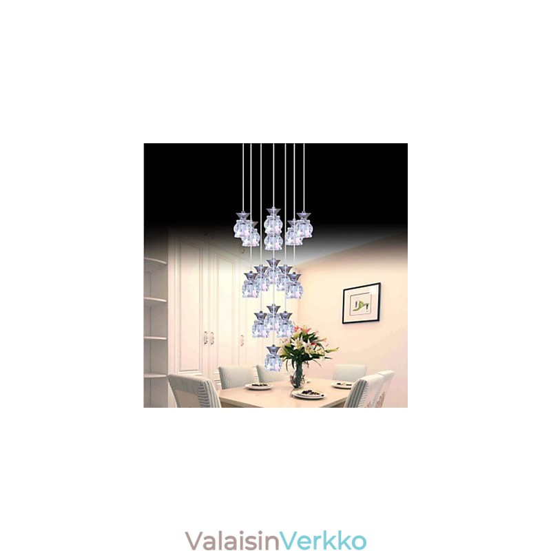 Ravintola 15 Head of Modern Simple Crystal Pendant Riipus