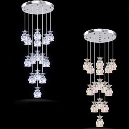 Ravintola 15 Head of Modern Simple Crystal Pendant Riipus