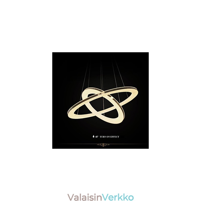 Akryyliriippuvalaisin pyöreä kattokruunu valaistus 2 rengaslamppujen valaisimilla