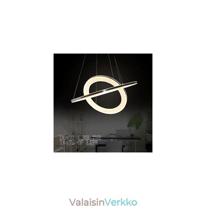 Akryyliriippuvalaisin pyöreä kattokruunu valaistus 2 rengaslamppujen valaisimilla