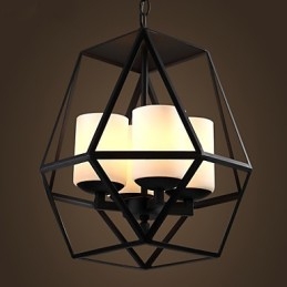 Huipputason Americange Vintage musta Iron Lamp Modern Chandelier Kattokruunu 4 valoa
