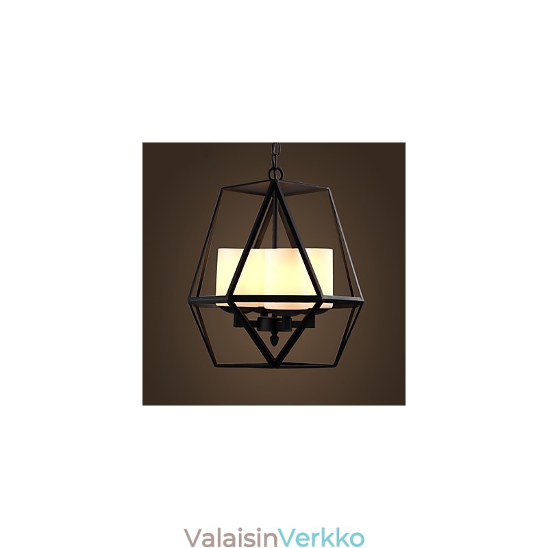 Huipputason Americange Vintage musta Iron Lamp Modern Chandelier Kattokruunu 4 valoa