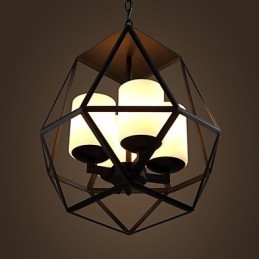 Huipputason Americange Vintage musta Iron Lamp Modern Chandelier Kattokruunu 4 valoa