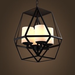 Huipputason Americange Vintage musta Iron Lamp Modern Chandelier Kattokruunu 4 valoa