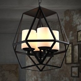 Huipputason Americange Vintage musta Iron Lamp Modern Chandelier Kattokruunu 4 valoa