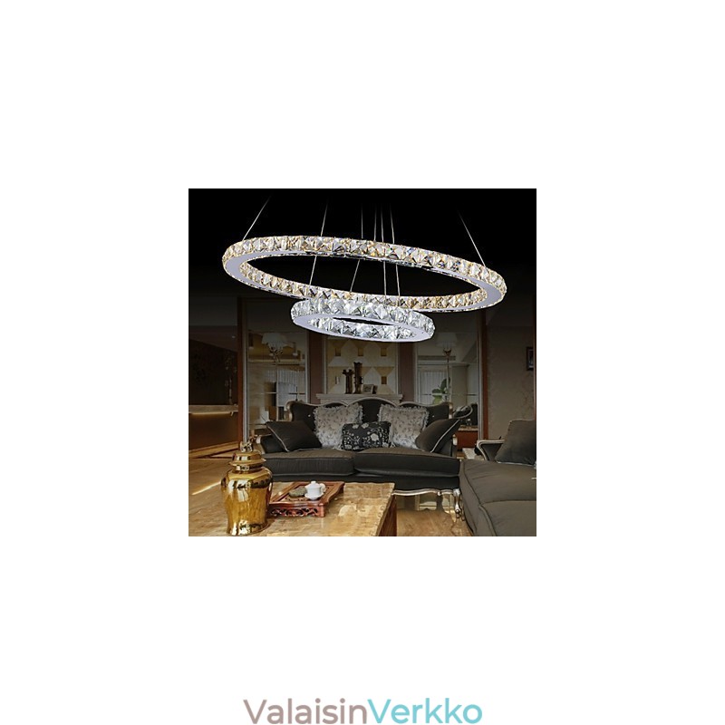 Hotelli riippuvalaisin kristallikruunu valaistus kattolamppujen valaisimet lämpimällä ja viileällä valkoisella