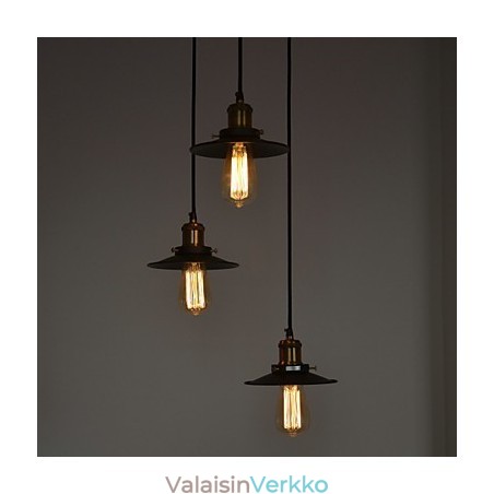 Vintage 3 kevyt riipus rautavarjostimessa Vintage 3 kevyt riipus rautavarjostimessa