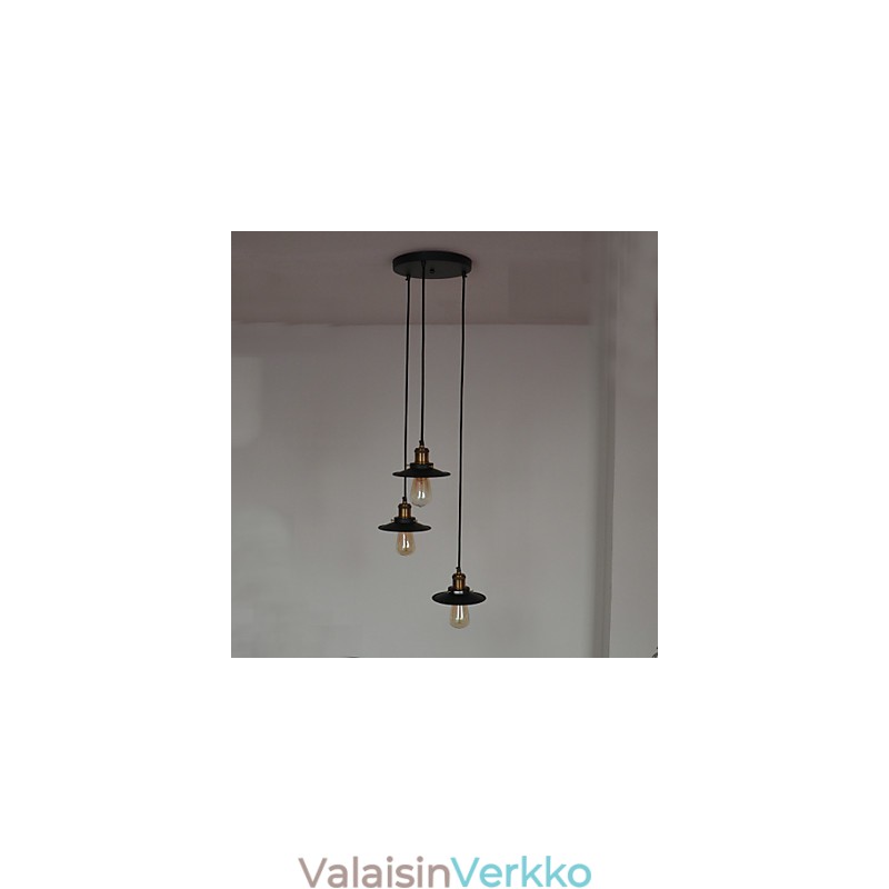 Vintage 3 kevyt riipus rautavarjostimessa