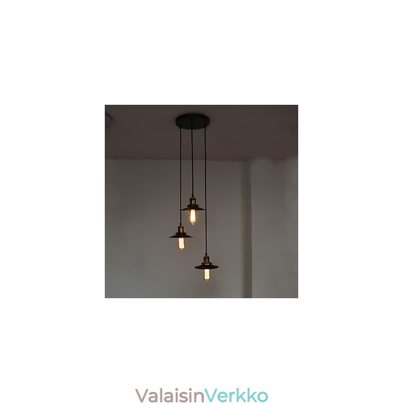 Vintage 3 kevyt riipus rautavarjostimessa