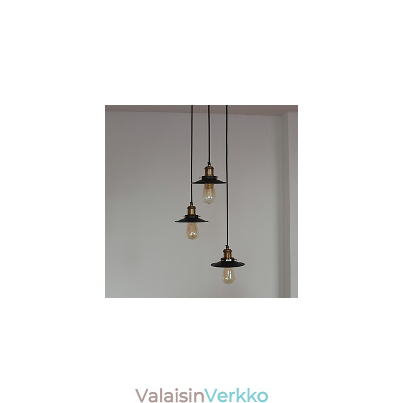 Vintage 3 kevyt riipus rautavarjostimessa